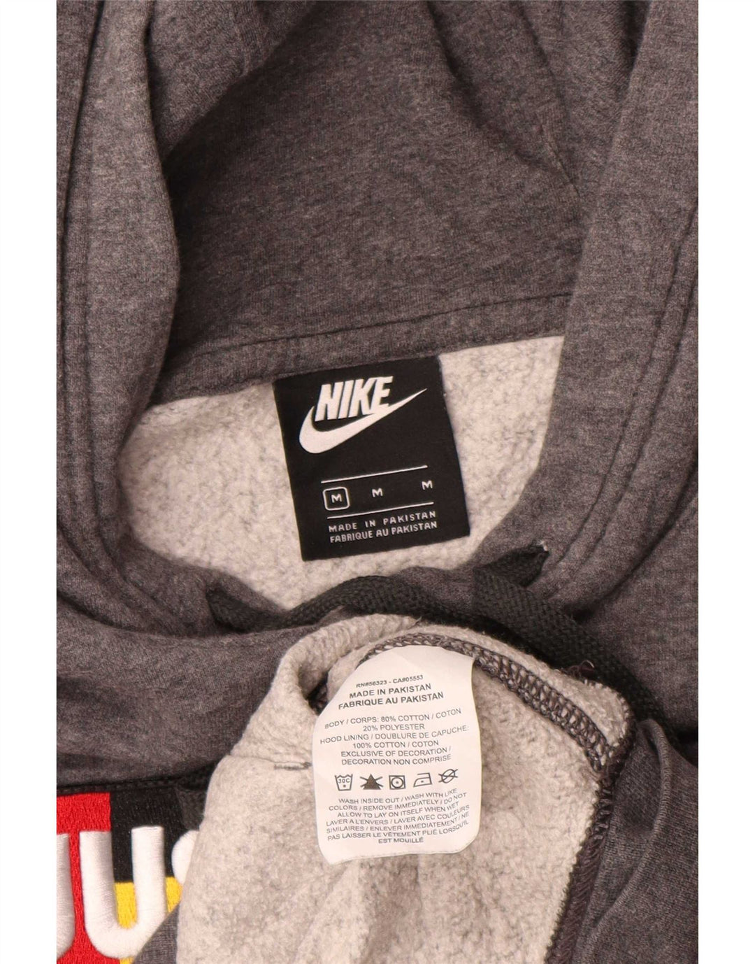 Nike Mens Graphic Hoodie Jumper Medium Grey Cotton