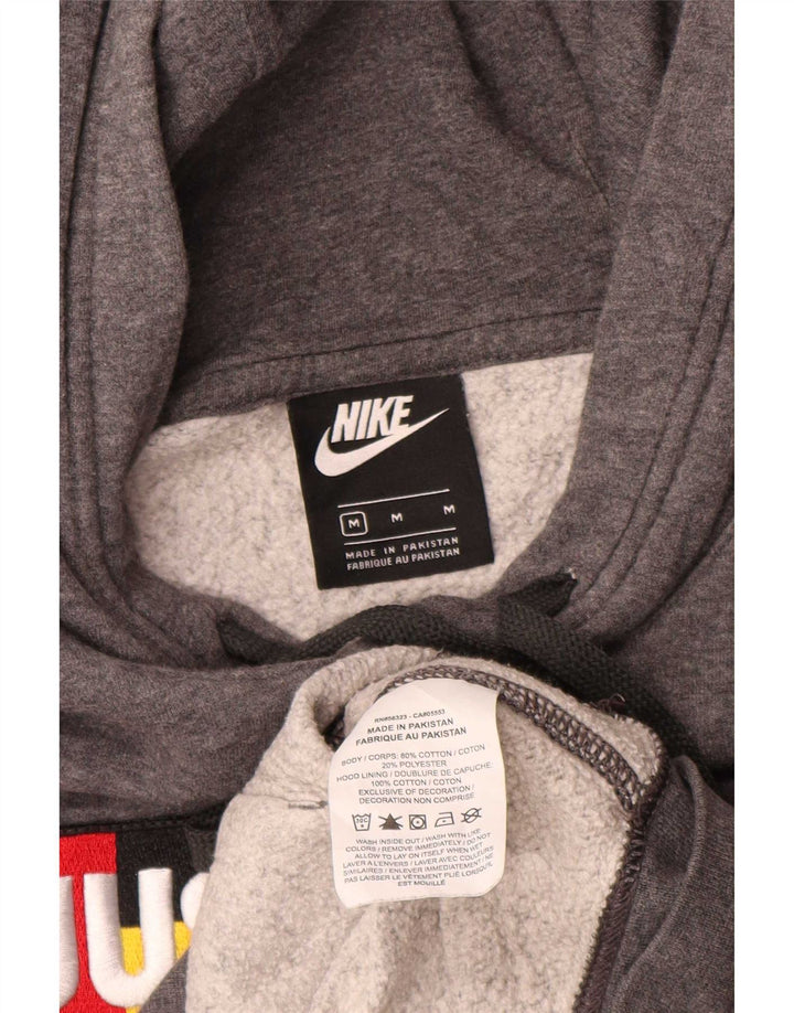 Nike Mens Graphic Hoodie Jumper Medium Grey Cotton