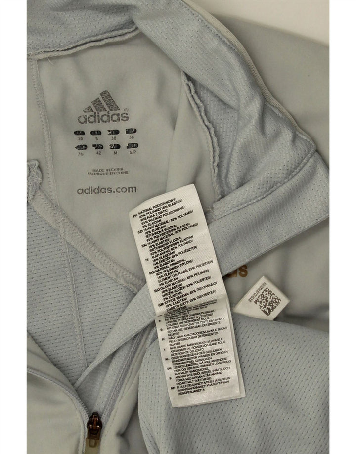 Adidas Womens Climacool Zip Neck Pullover Tracksuit Top UK 10 Small Grey
