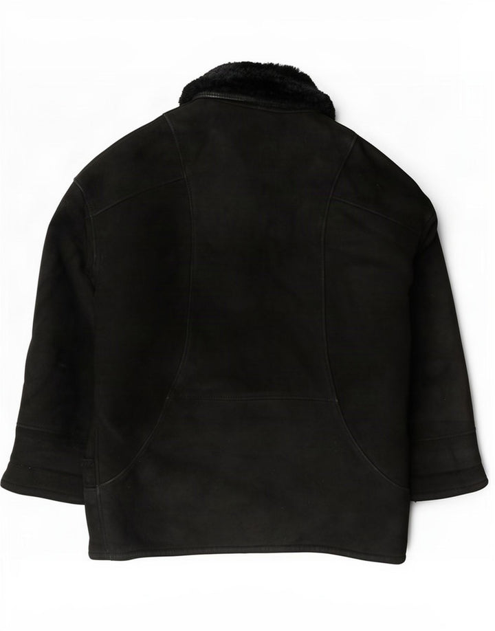 Vintage Damen Lammfelljacke IT 50 2XL Schwarz