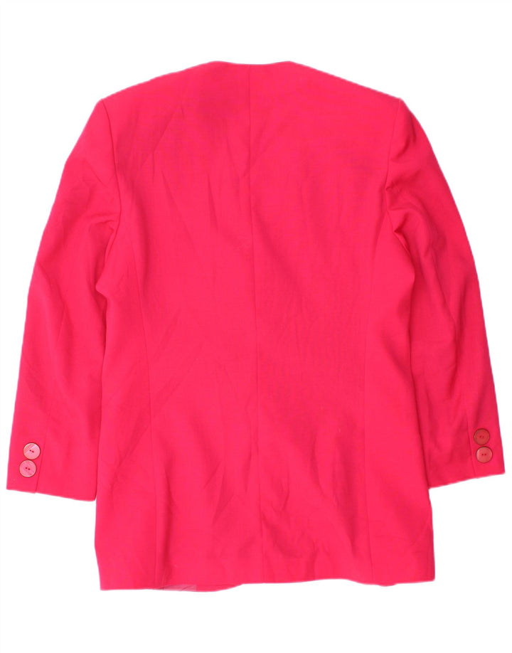 Vintage Womens 2 Button Blazer Jacket EU 42 Medium Pink Virgin Wool