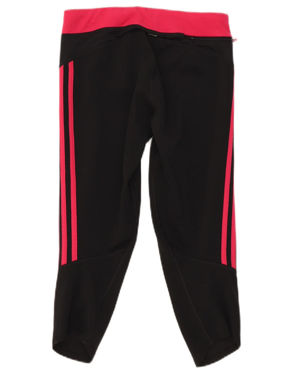 Adidas Γυναικεία Κάπρι Κολάν UK 12 Medium Black Colourblock Polyester
