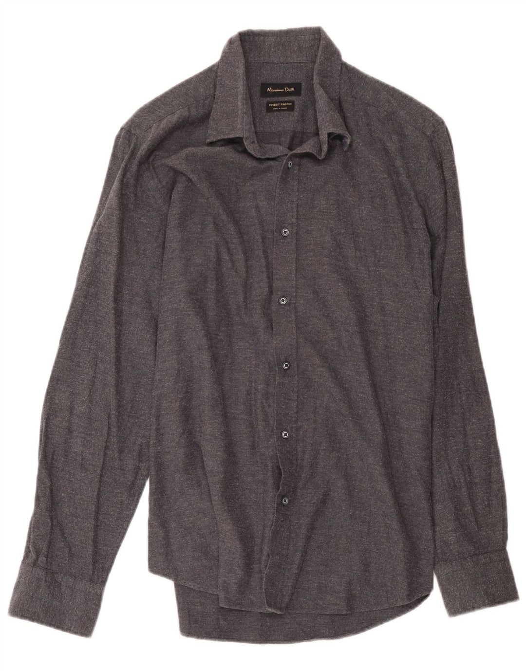 Massimo Dutti Mens Shirt Large Grey Herringbone