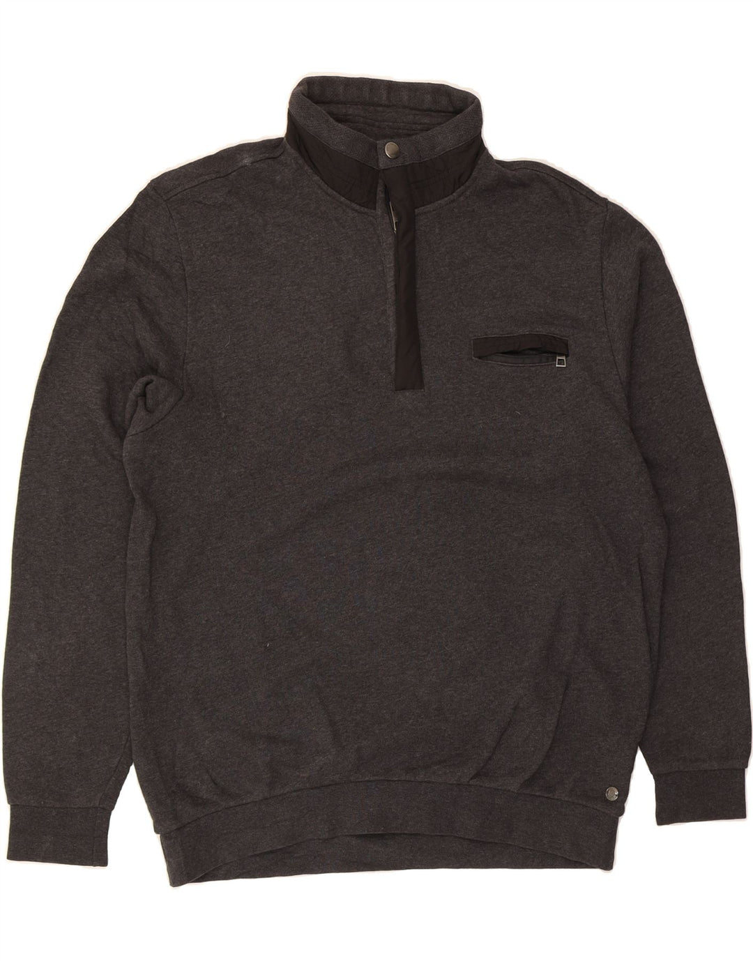 PIERRE CARDIN Mens Zip Neck Sweatshirt Jumper XL Grey Cotton Vintage Pierre Cardin and Second-Hand Pierre Cardin from Messina Hembry 