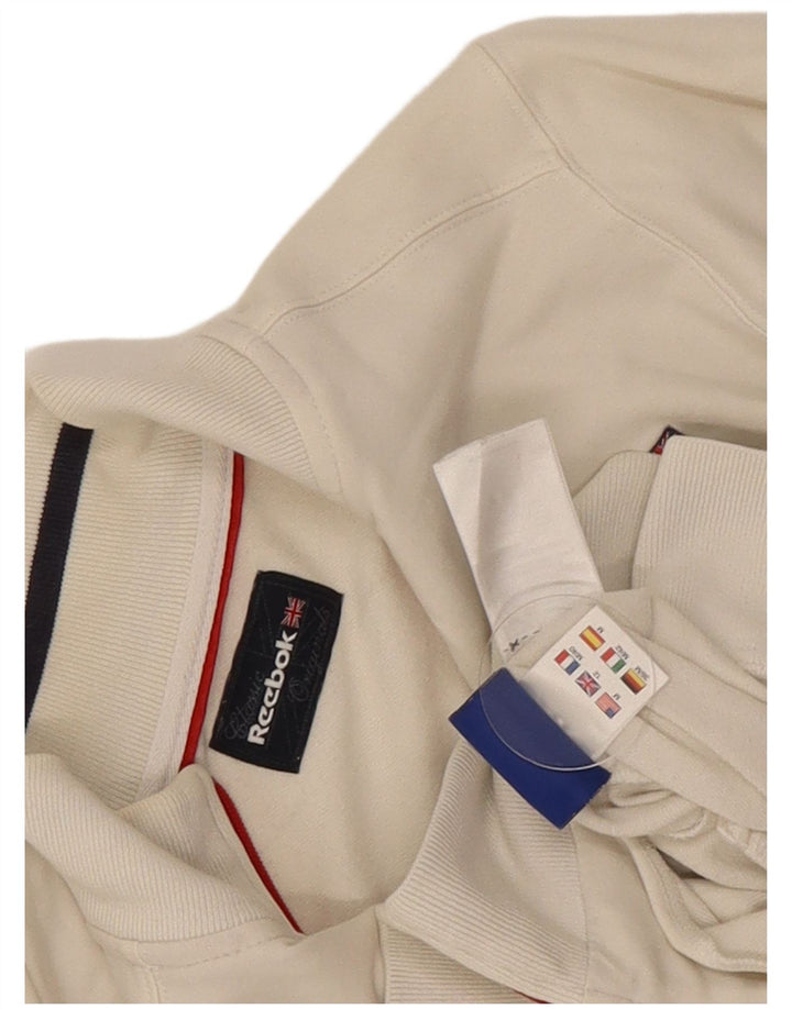 Giacca da tuta da donna Reebok UK 12 Medium White Cotton