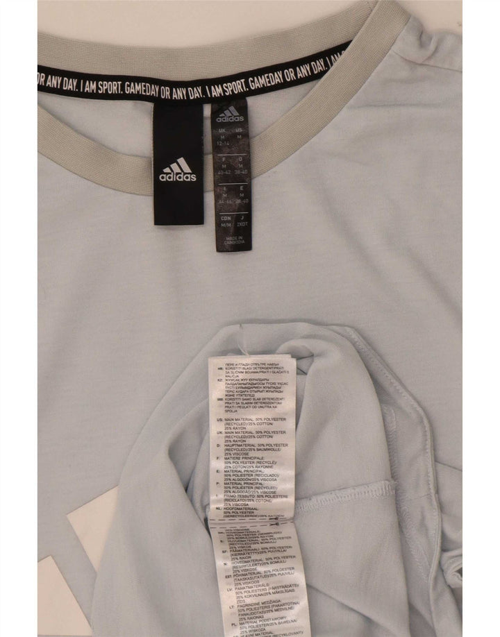 Canotta grafica da donna Adidas UK 12/14 Poliestere blu medio