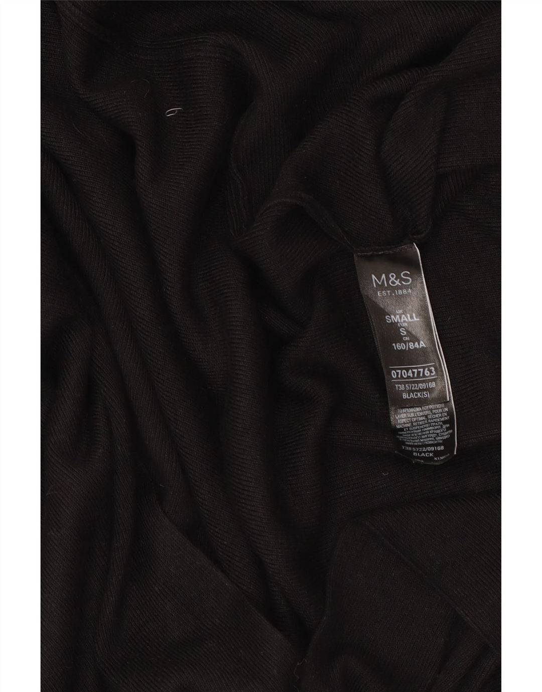 Marks & Spencer Womens Longline Open Cardigan Sweater UK 10 Small Black