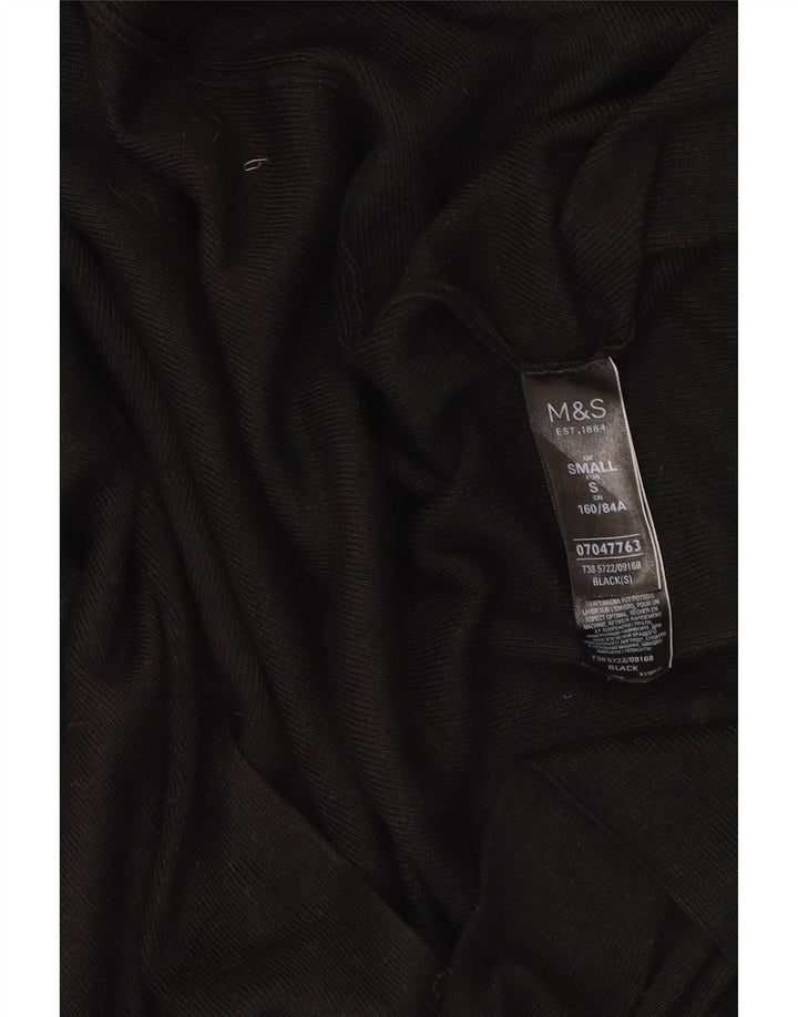 Marks & Spencer Womens Longline Open Cardigan Sweater UK 10 Small Black