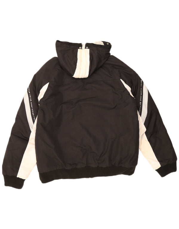 Lotto Veste matelassée à capuche pour homme UK 40 Large Noir Colorblock Polyester