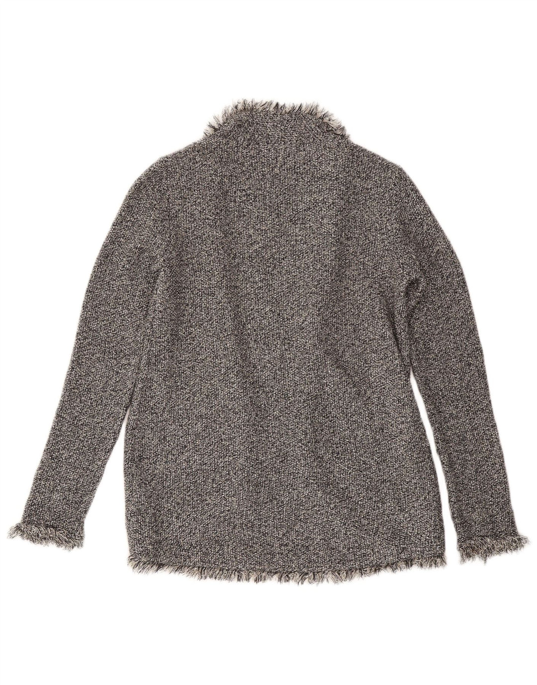 Maglione Cardigan Aperto da Donna ZARA UK 12 Viscosa mélange grigio medio