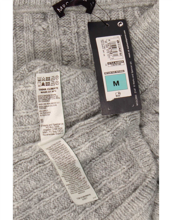Marks & Spencer Damen Strick-Midirock Medium W30 Grau Acryl