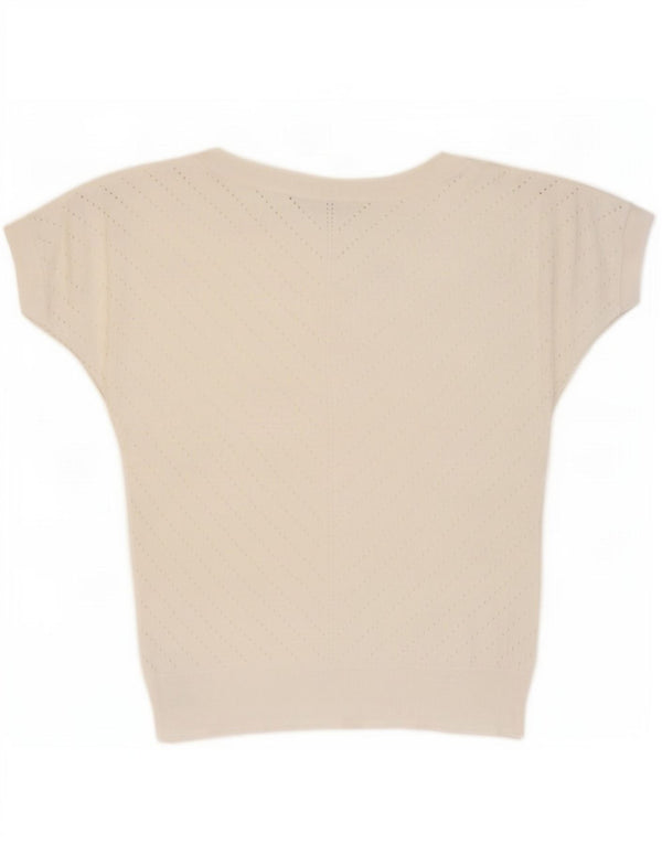 Banned Retro Pulover Crop Boat Gât pentru femei UK 14 Large White