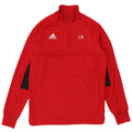 Top della tuta da ginnastica Adidas da uomo con zip grafica e collo in poliestere rosso medio