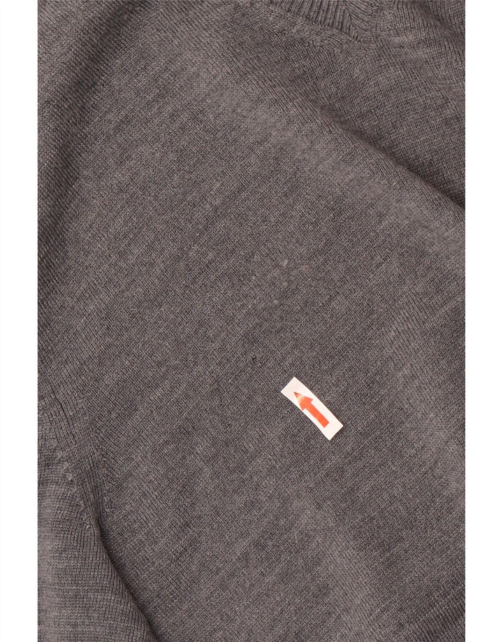 Gap Mens V-Neck Jumper Sweater Medium Grey Flecked Merino Wool