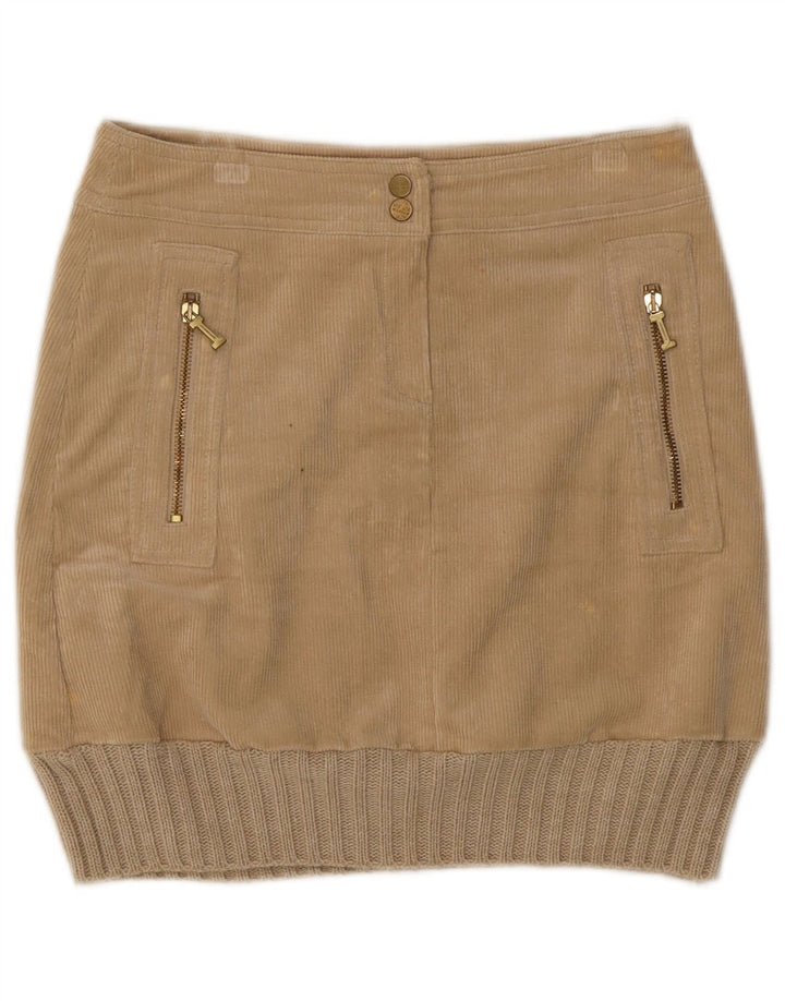 Iceberg Dame Mini Corduroy Nederdel W28 Medium Beige Bomuld