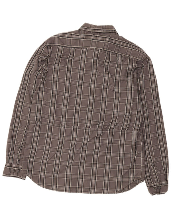 Camicia da uomo Columbia in nylon scozzese grigio medio