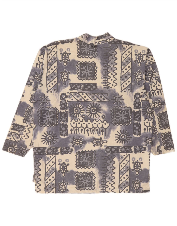 Vintage Mens Sweatshirt Jumper XL Blue Geometric Cotton