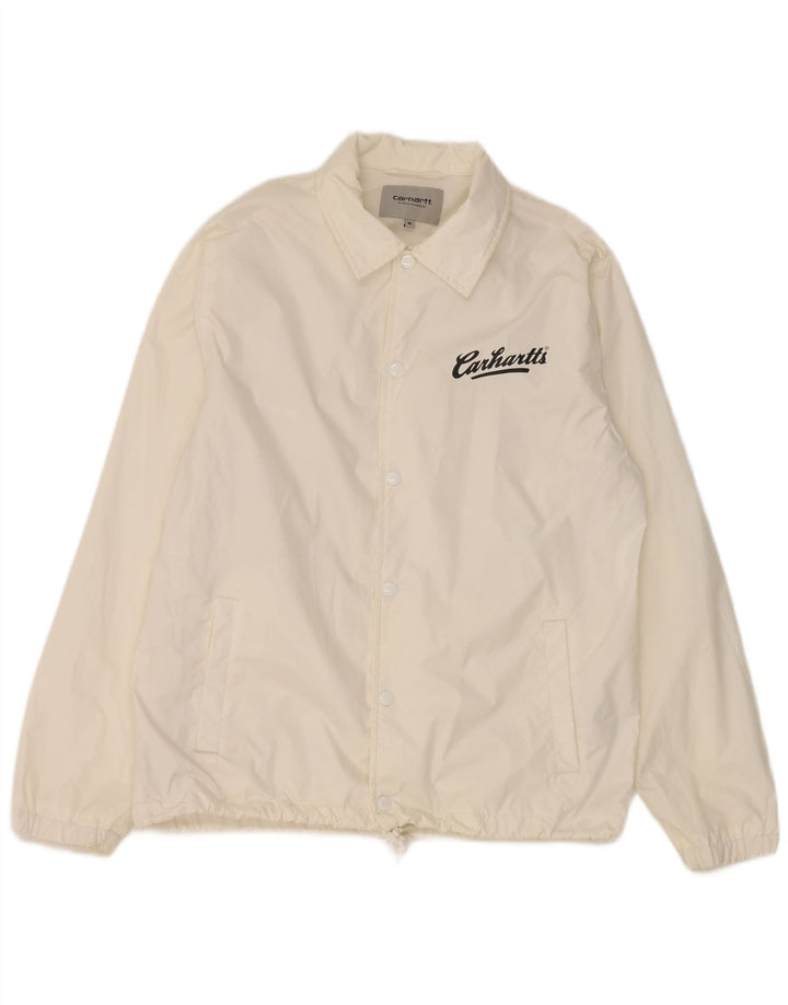 Carhartt Mens Graphic Rain Jacket UK 38 Medium White Nylon