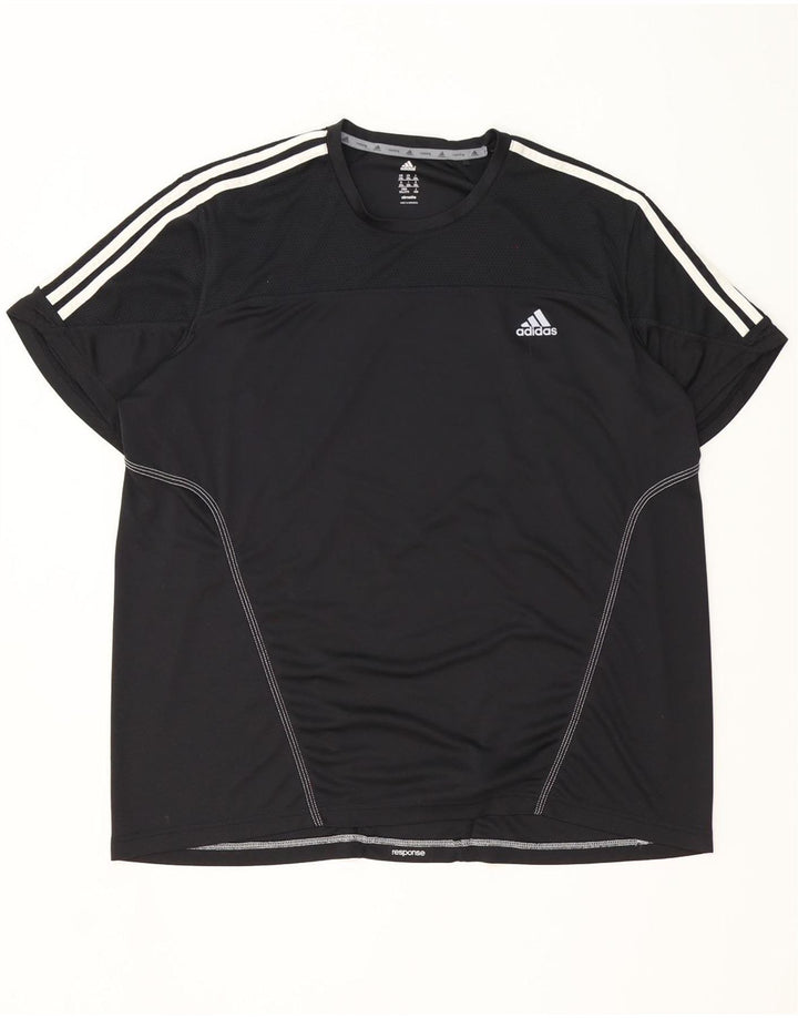 Adidas Mens Climalite T-Shirt Top 2XL Black Polyester