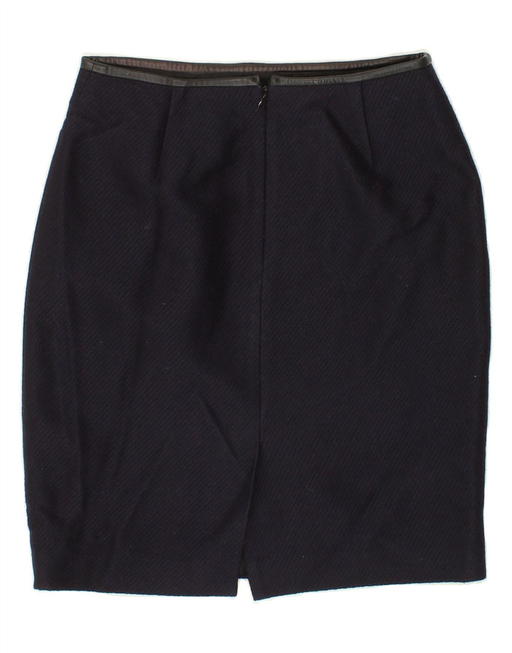 JIGSAW Womens Pencil Skirt US 10 Large W28 Navy Blue Wool Vintage Jigsaw and Second-Hand Jigsaw from Messina Hembry 
