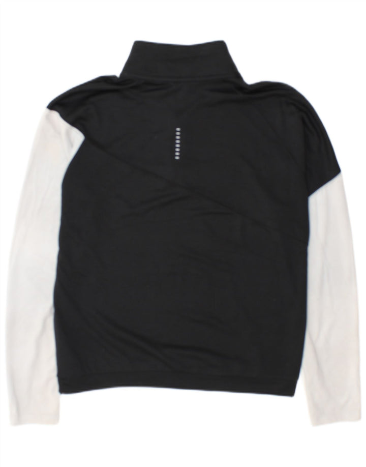 Nike sweater med lynlås til kvinder, træningsdragt Top UK 14 Medium Black Colourblock