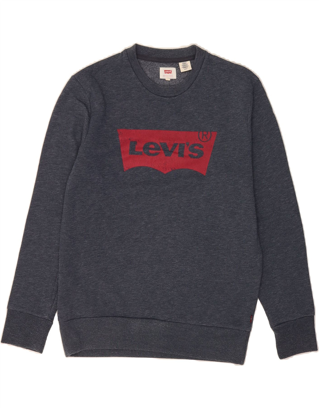 LEVI'S Mens Graphic Sweatshirt Jumper Small Grey Cotton Vintage Levi's and Second-Hand Levi's from Messina Hembry 