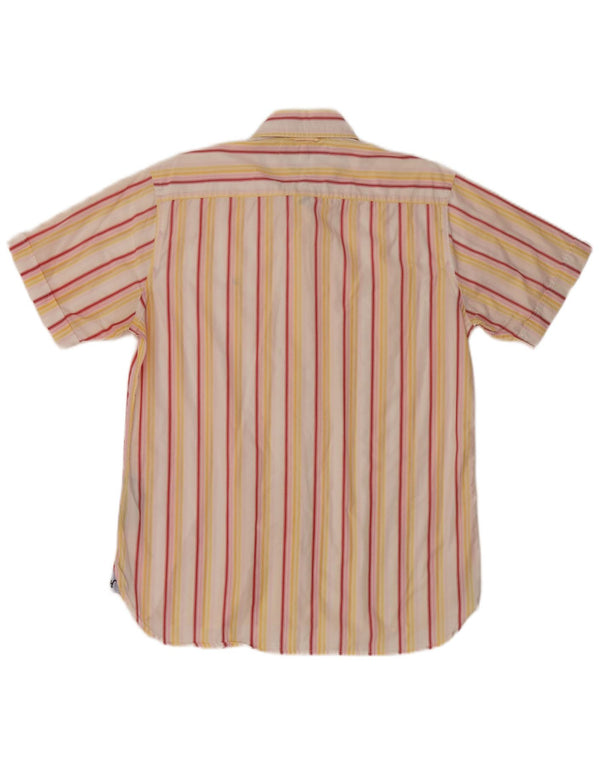 Tommy Hilfiger Mens Short Sleeve Shirt Medium Yellow Striped Cotton