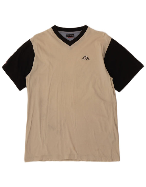 Ανδρικό T-Shirt Kappa Top Small Beige Colourblock Βαμβακερό