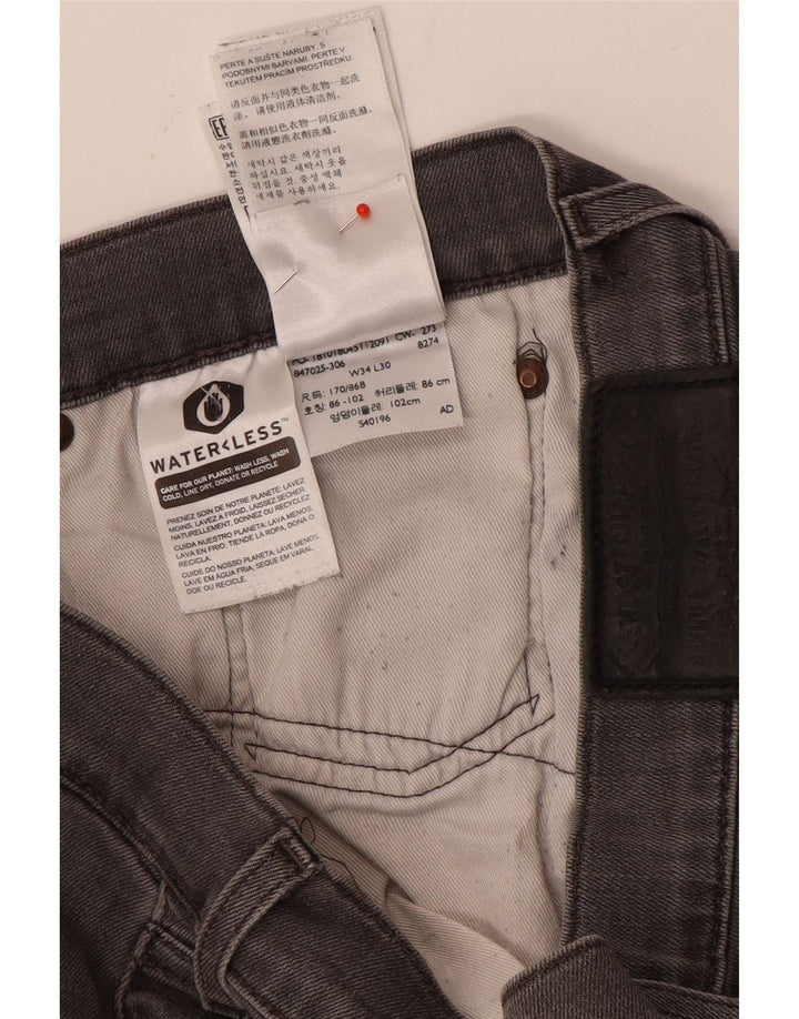 Levi's Straight Jeans til mænd W34 L30 Grå bomuld