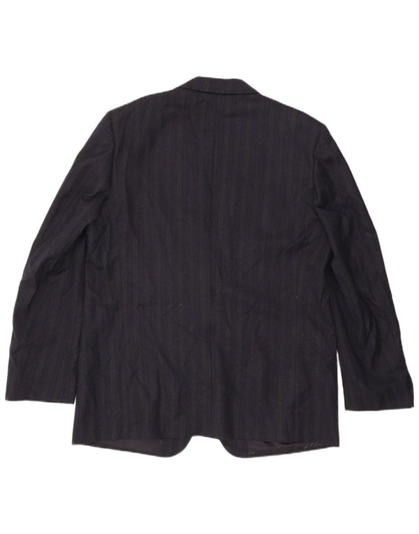 Pierre Cardin Mens 2 Button Blazer Jacket IT 58 4XL Navy Blue Pinstripe