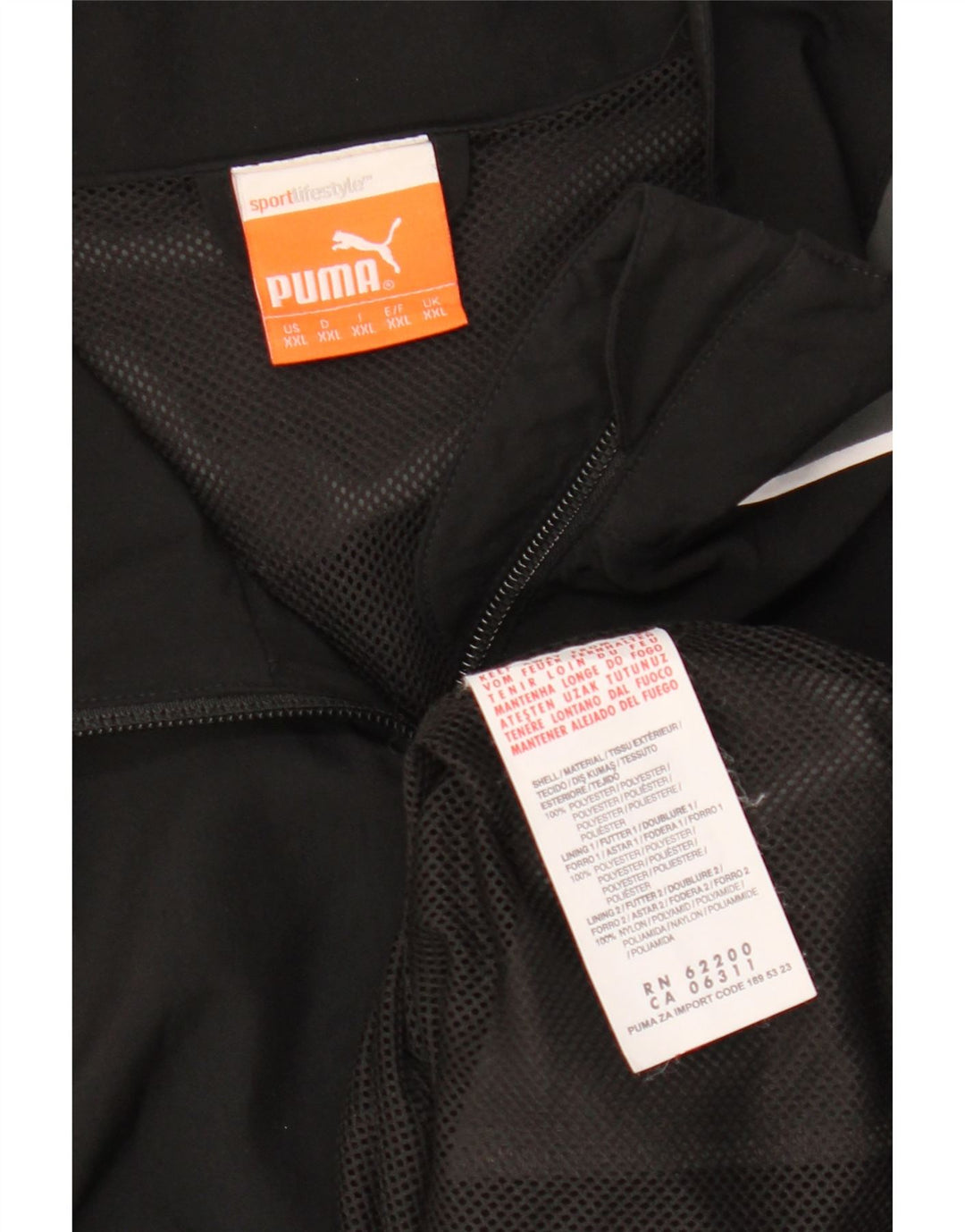 Męska kurtka dresowa Puma 2XL Czarny poliester z blokami kolorów