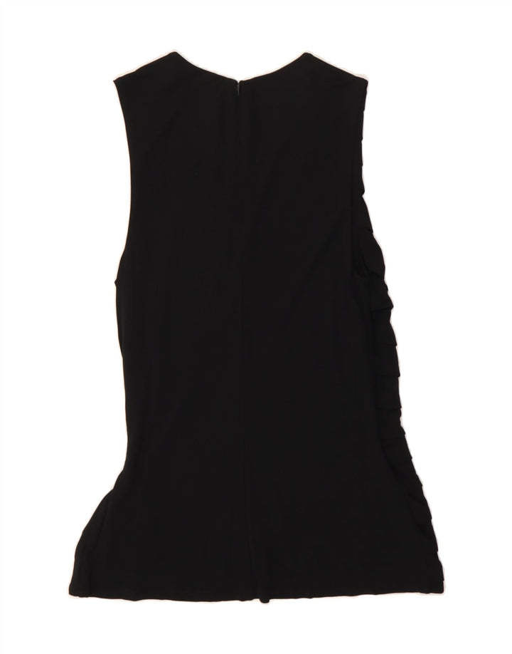RALPH LAUREN Womens Sleeveless Tunic Top UK 12 Medium Black Viscose Vintage Ralph Lauren and Second-Hand Ralph Lauren from Messina Hembry 