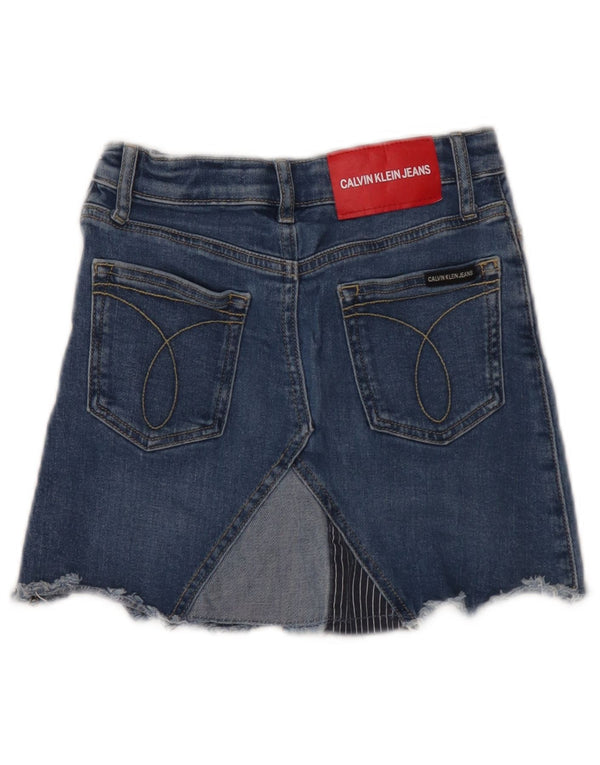 Mini gonna di jeans per ragazze Calvin Klein 9-10 anni W22 in cotone blu