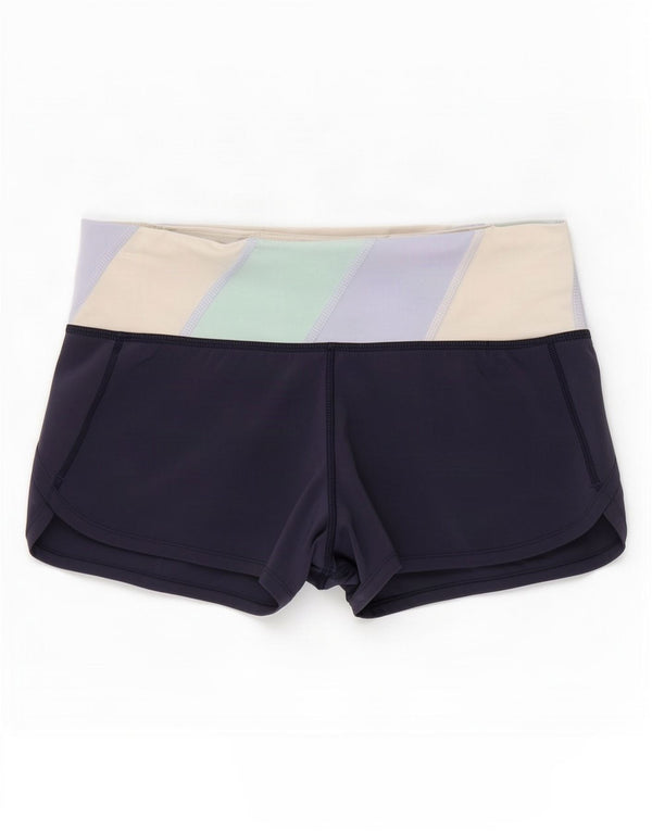Pantaloncini sportivi da donna Lululemon piccoli color block blu navy