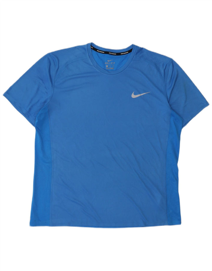 Nike Herren Dri Fit T-Shirt Top XL Blau Polyester