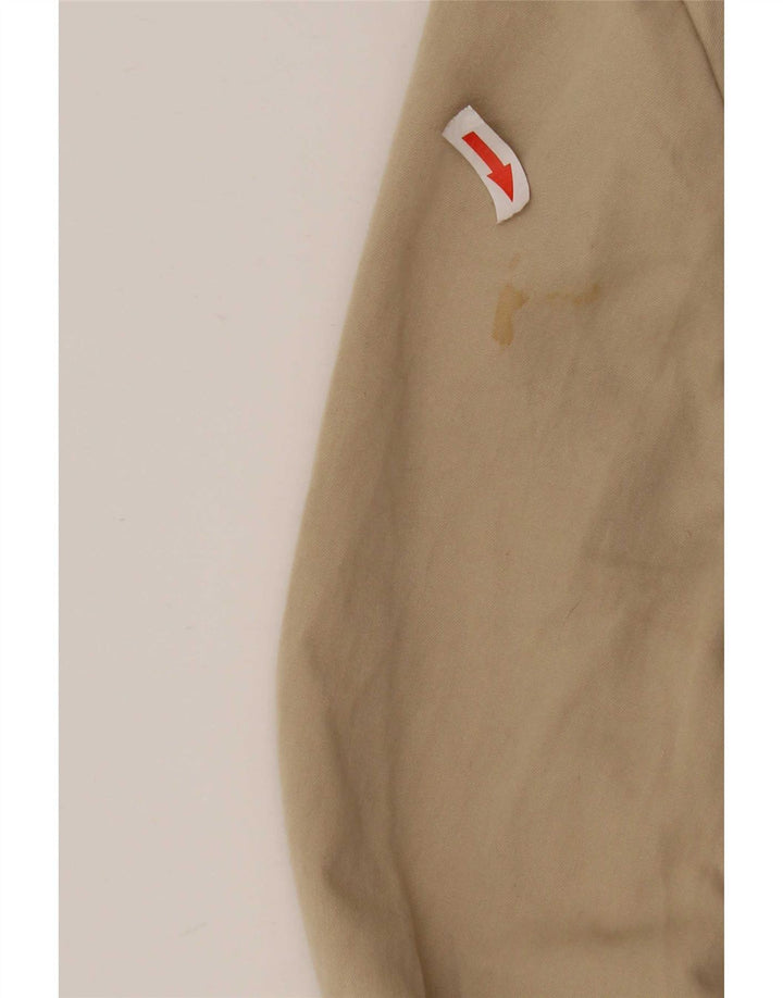 Stefanel Womens Crop 2 Button Blazer Jacket UK 16 Large Beige Polyester