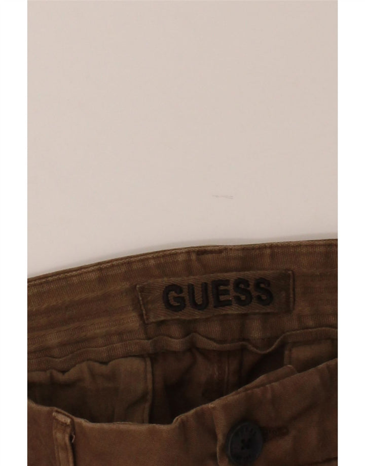 GUESS Mens Slim Chino Trousers W36 L26 Brown