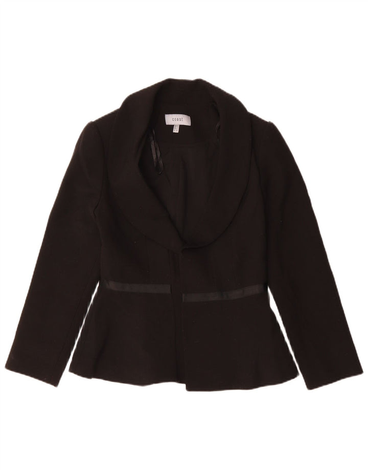 Coast Womens Open Blazer Jacket UK 8 Small  Black Polyester