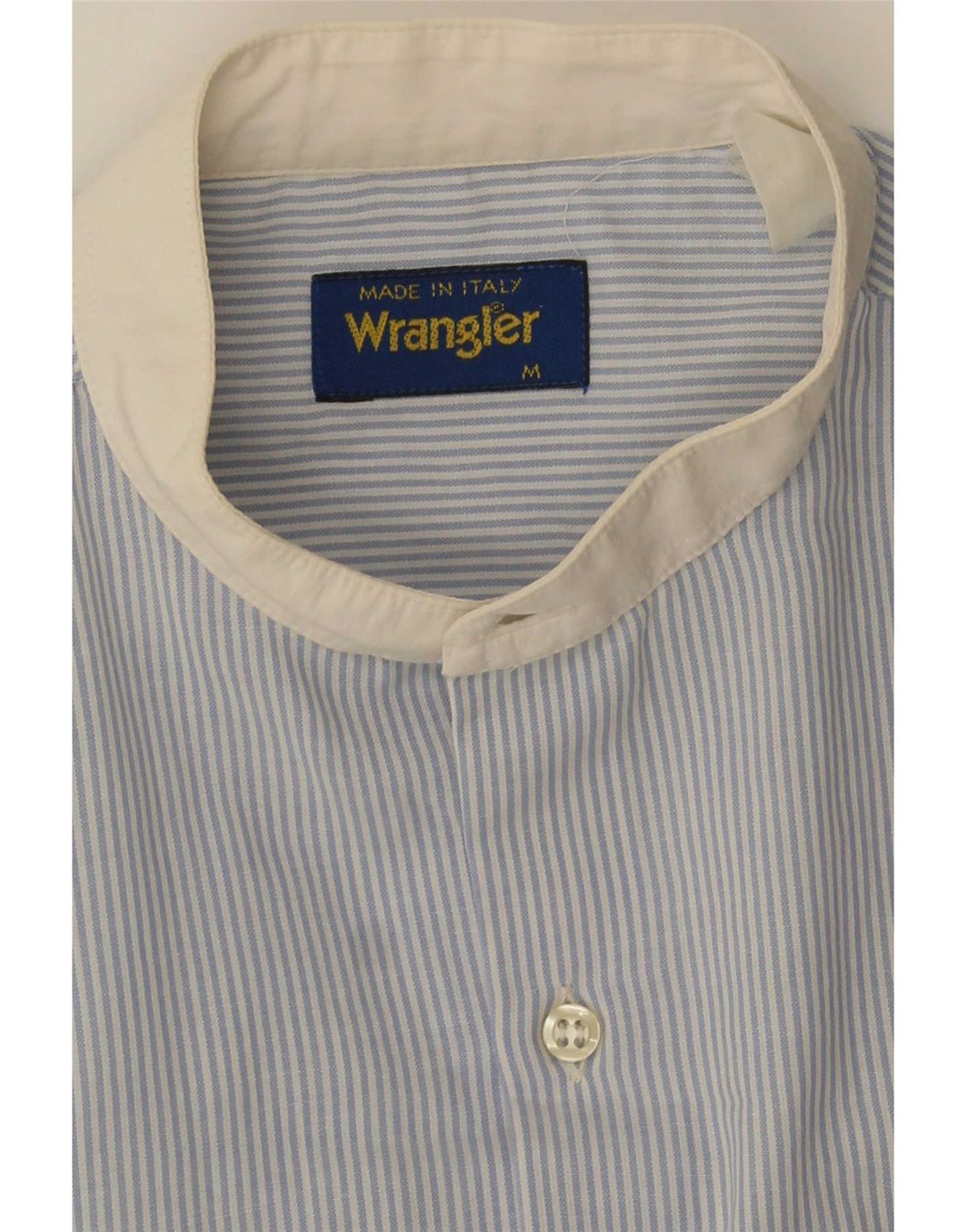 Wrangler Mens Short Sleeve Shirt Medium Blue Striped