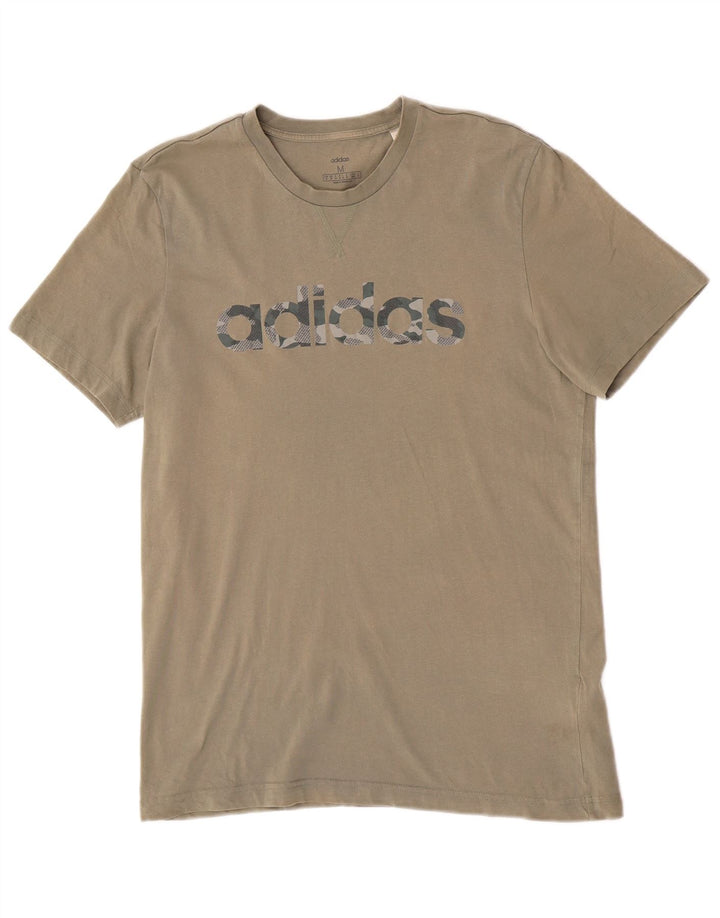 Adidas Mens Graphic T-Shirt Top Medium Khaki Cotton