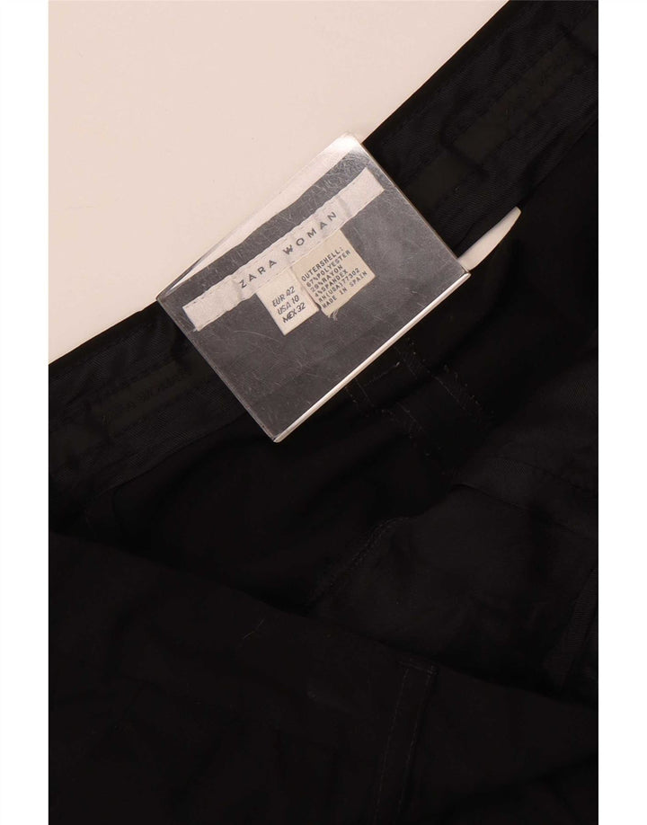 Zara Womens Straight Casual Trousers Large W32 L33 Black Polyester