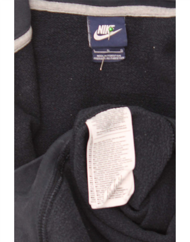 Nike Mens Zip Hoodie Sweater Large Blue Cotton