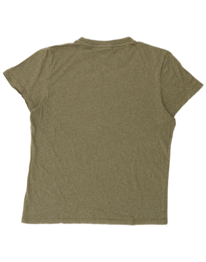 Superdry Mens T-Shirt Top XL Khaki Flecked