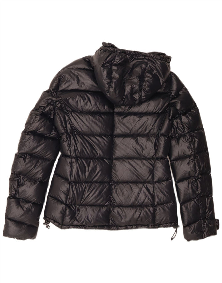 Jaqueta acolchoada com capuz feminino Aspesi UK 14 médio preto poliamida