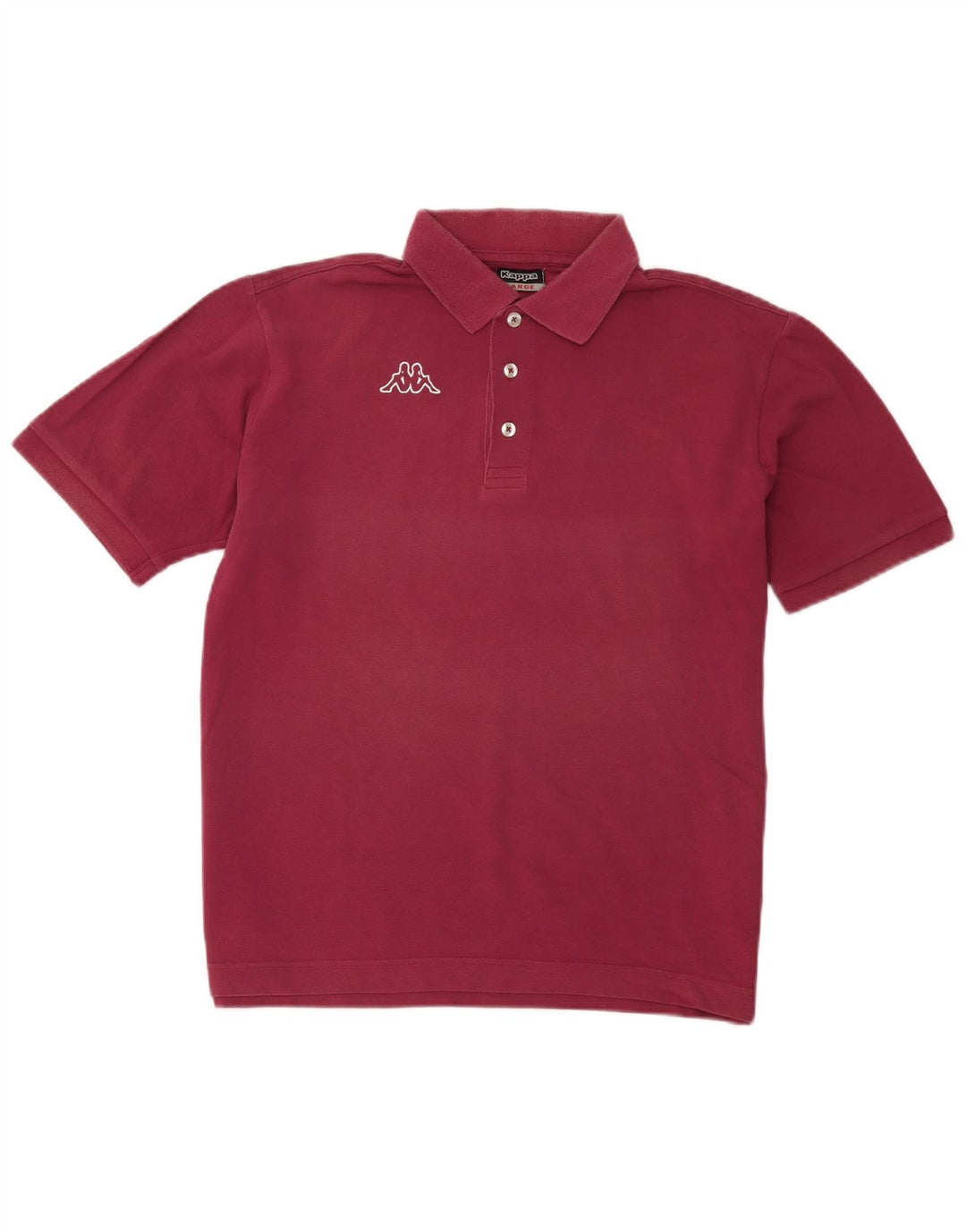 Kappa Mens Polo Shirt Large Burgundy Cotton