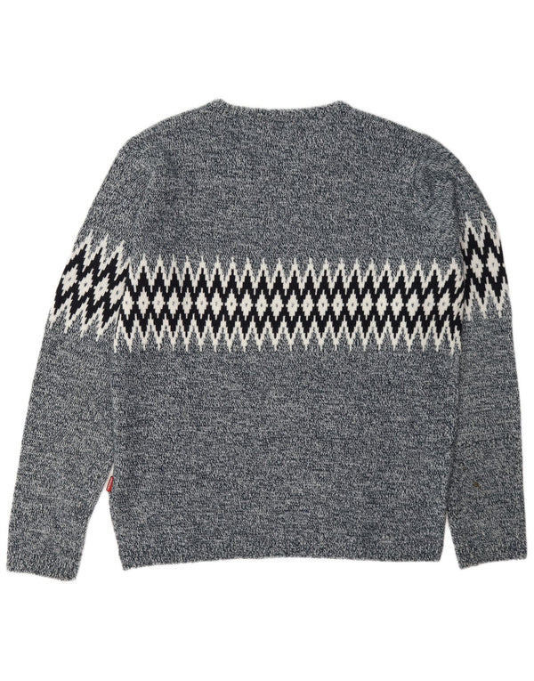 Ανδρικό πουλόβερ Carrera Boat Neck Jumper Large Navy Blue Geometric Acrylic