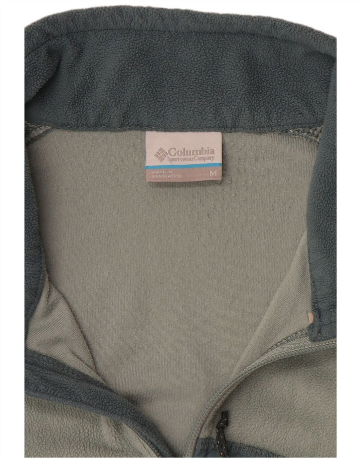 Columbia Womens Fleece Jacket UK 14 Medium Green Colourblock