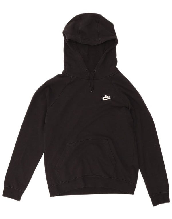 Nike Damen Kapuzenpullover UK 14 Mittelschwarze Baumwolle