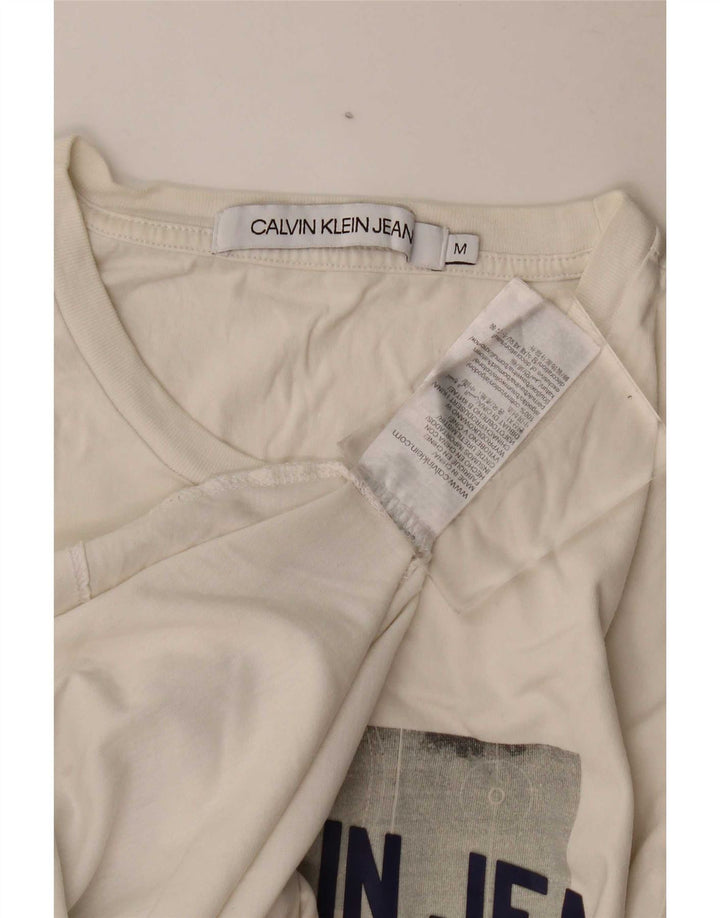 Maglietta grafica da uomo Calvin Klein Jeans Top in cotone bianco medio