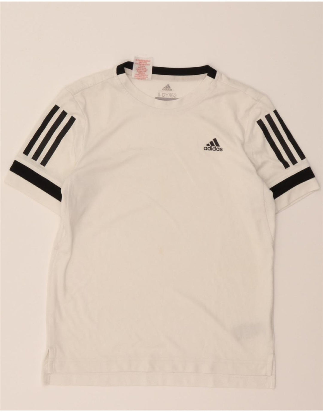 ADIDAS Boys T-Shirt Top 11-12 Years White Polyester Vintage Adidas and Second-Hand Adidas from Messina Hembry 
